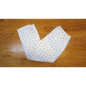 Tommy Hilfiger Women's White Anchor Print Cropped Chino Pants Size 16